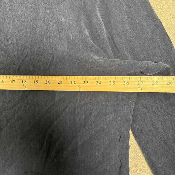 Vintage Design Todays Tunic Top Women’s 2X Navy Blue Rayon Silk Lagenlook Boxy - Picture 10 of 16